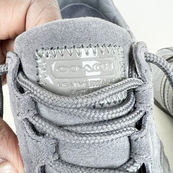 Coach NWB Kathleen Monogram Signature Logo Sneakers in Graphite Gray Size 8 M - Picture 11 of 16